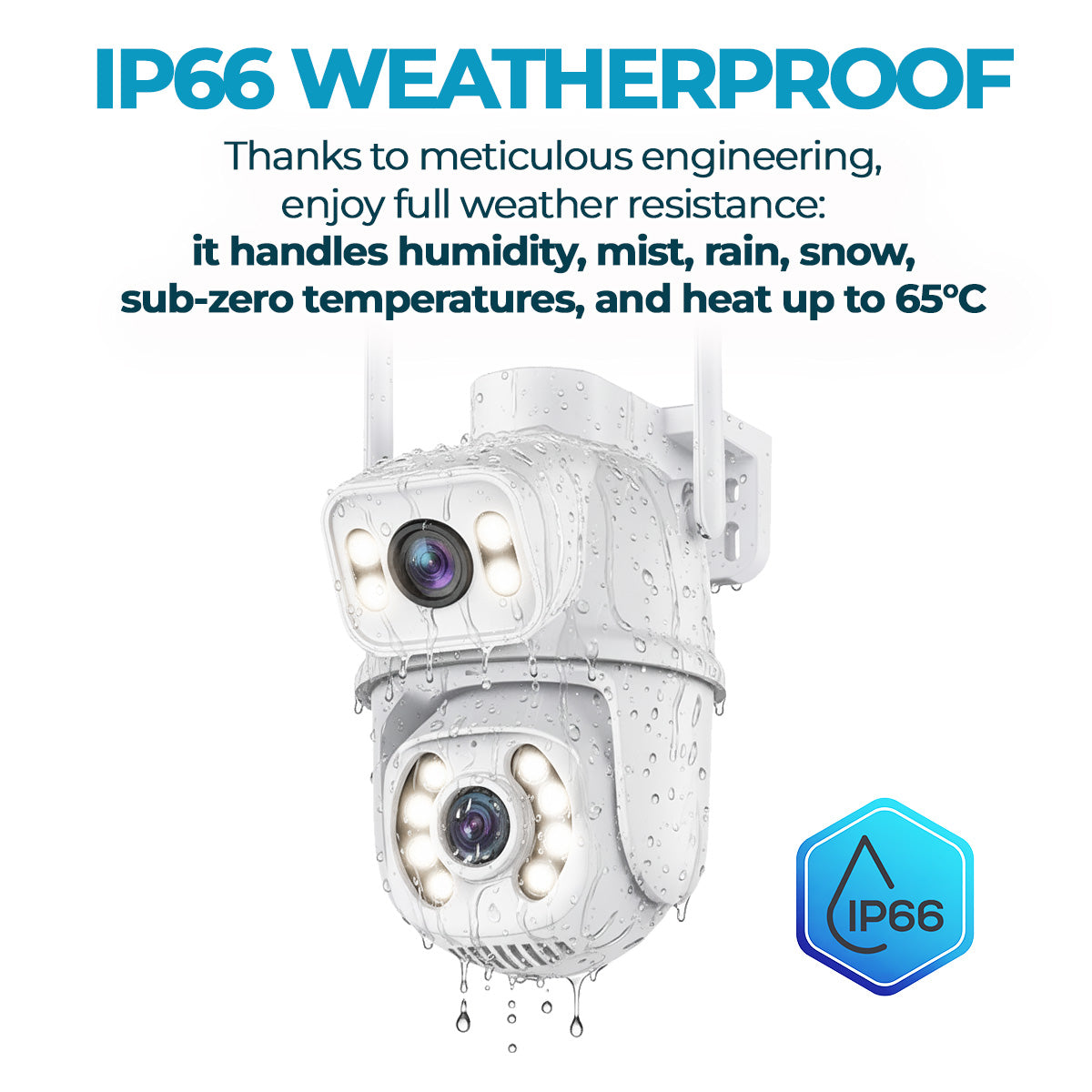 4x Nakavision C1 Outdoor Security Camera for Home, 2x AI Dual Lens 3+3MP UHD PTZ, Instant Phone Alerts, Colour Night Vision, Human Detection, 2‑Way Audio, SD/ONVIF UTP IP66, No Monthly Fee – UK